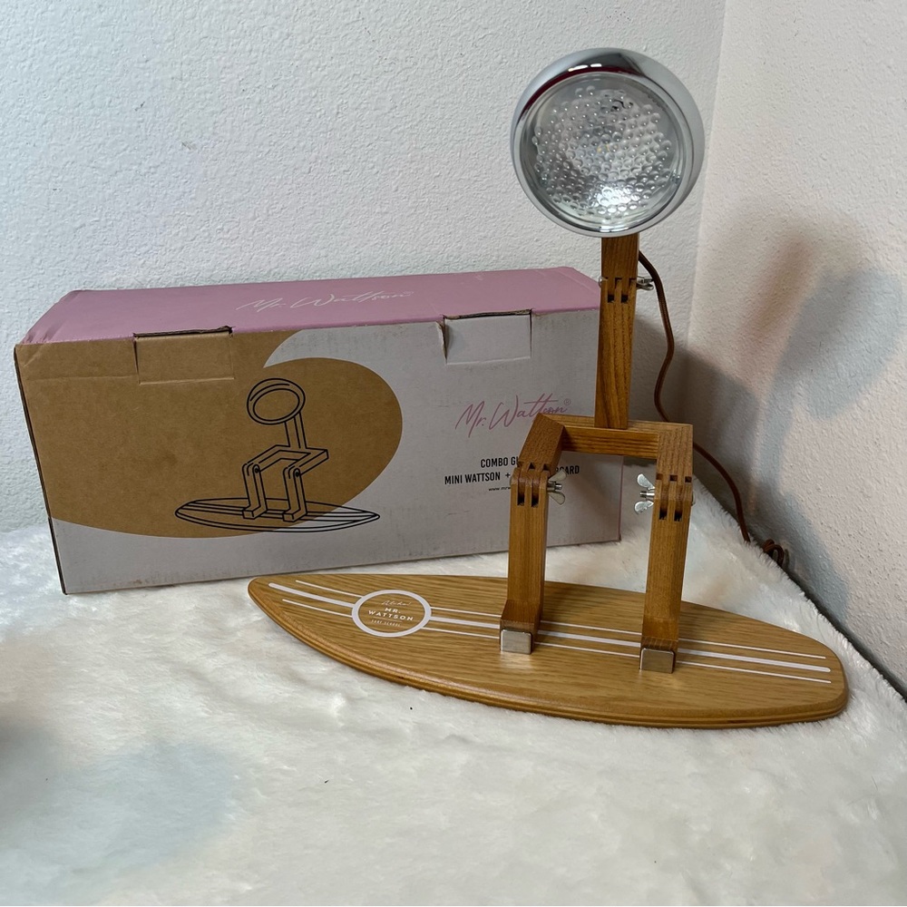 Mr Watson Mini Surfboard Desk Lamp Phone Holder Wood Light Combo Gift Set USB